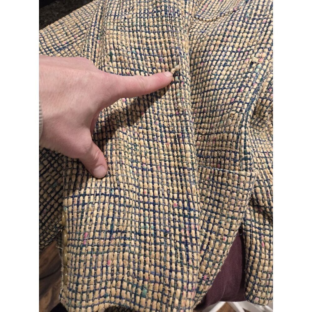 Barrie Pace Silk Tweed Blazer Women’s Size 12 Fits 8/10 Woven Jacket Made USA - Picture 13 of 13